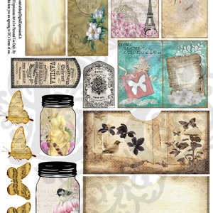 Junk Journal Kit 125 Digital Embellishments Botanical - Etsy