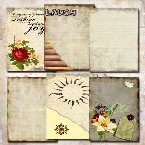 Printable Junk Journal Kit, Vintage Ephemera Papers, Botanical Grunge Paper, Scrapbooking Papers, Digital Paper Prints, Collage Sheets
