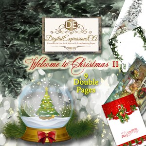 Diario basura de Navidad , Papel de diario de Navidad, Scrapbooking Papeles de vacaciones, Papel digital para revistas basura, Hojas de collage