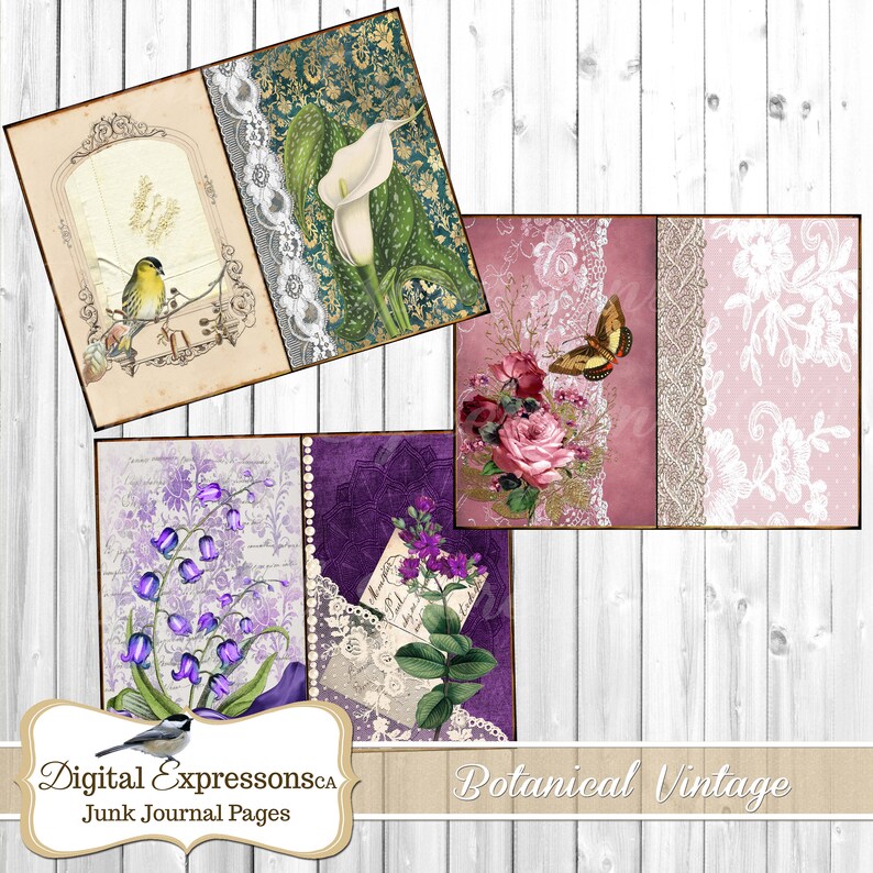 Vintage Lace Junk Journal kit Vintage Lace Papers Etsy