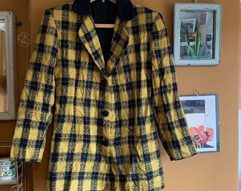 yellow plaid skirt and blazer 5xl