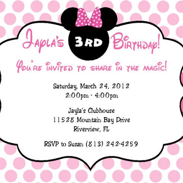 Minnie Mouse Invitations