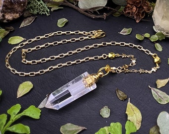 Clear Quartz Pendulum Bottle Necklace