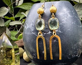 Green Quartz Earrings