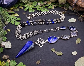 Lapis Lazuli Pendulum Talisman Necklace