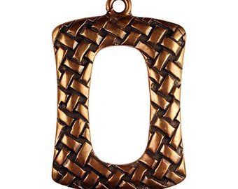 Bronze Basket Weave Pendant (Solid Bronze)