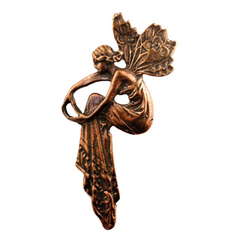 Bronze Fairy Pendant Solid Bronze image 1