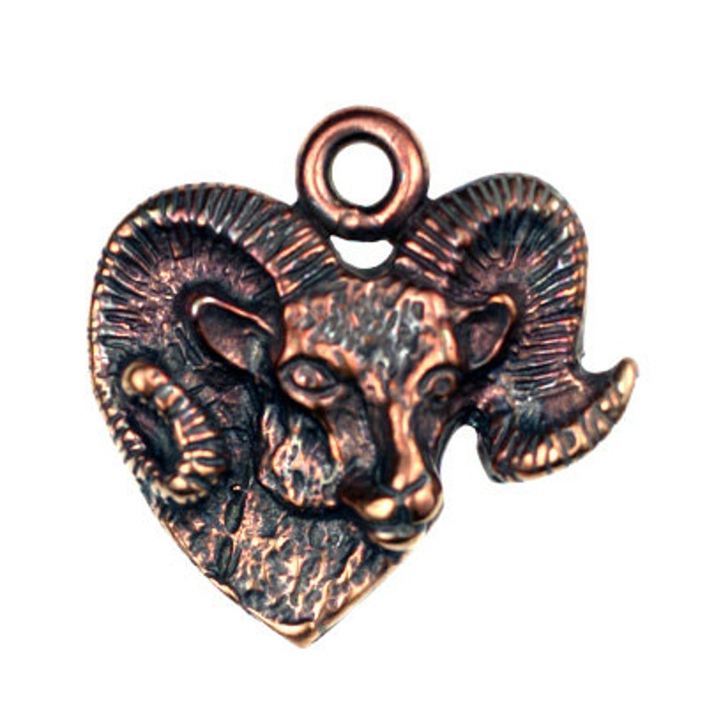 Ram Head Pendant Solid Bronze