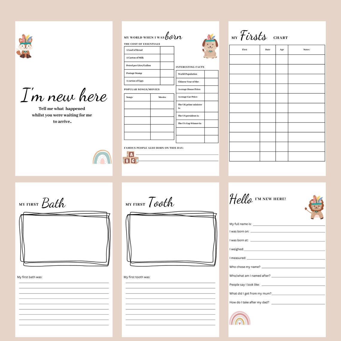 Baby Book Printable Baby Book Pages Baby Memory Book Baby - Etsy