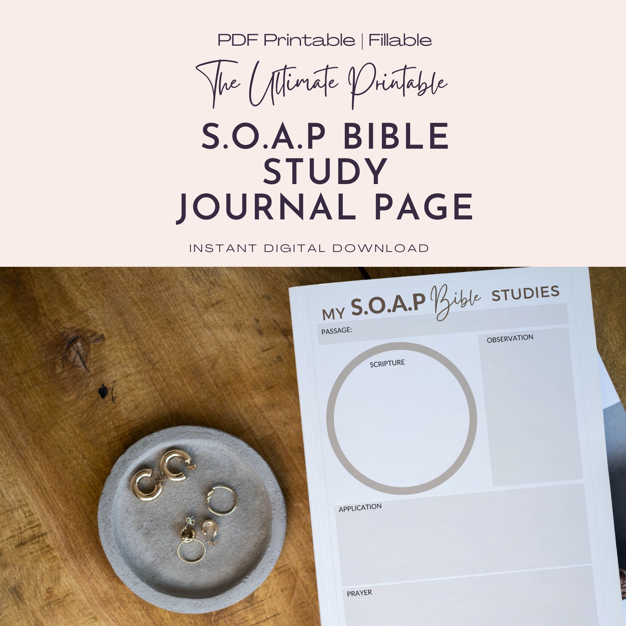 SOAP Bible Study Printable Journal Page Template PDF - Etsy