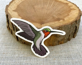 Hummingbird Sticker | Vinyl Sticker | Ruby-throated hummingbird | Bird sticker