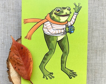 Friendly Frog Blank Greeting Card