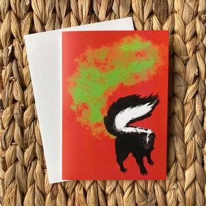 Skunk Spray Blank Greeting Card | This Stinks Card
