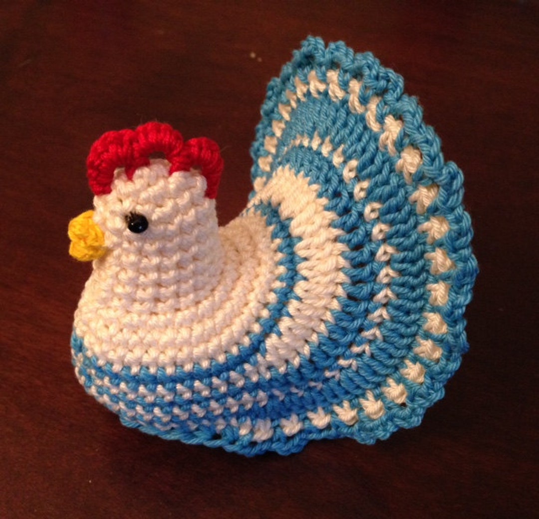 2 Crocheted Easter Eggs and 1 Crocheted Chicken Egg Holder