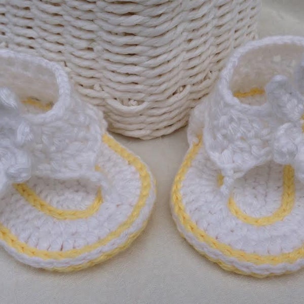 Patron au crochet - Chaussons bébé - Très jolies sandales en maille au crochet pour bébé fille ou garçon - Téléchargement immédiat