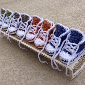 Crochet Baby Sneakers, Newborn Converse Shoes, Infant Crochet Booties, Baby Boy Shoes, Boots for babies, Baby shower gift