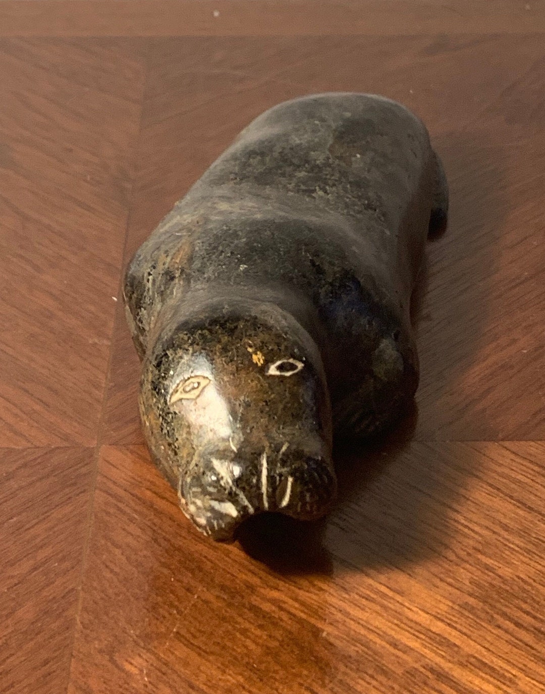 Tuukak Kiatainaq, Inuit Eskimo Art Soapstone Carving, WALRUS