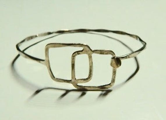 Bracelet, Sterling silver thin cuff, adjustable, … - image 1