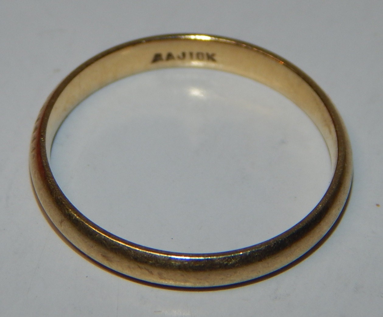 RING Vintage 10k Solid GOLD Ring Band Wedding AAJ Size 11 Etsy