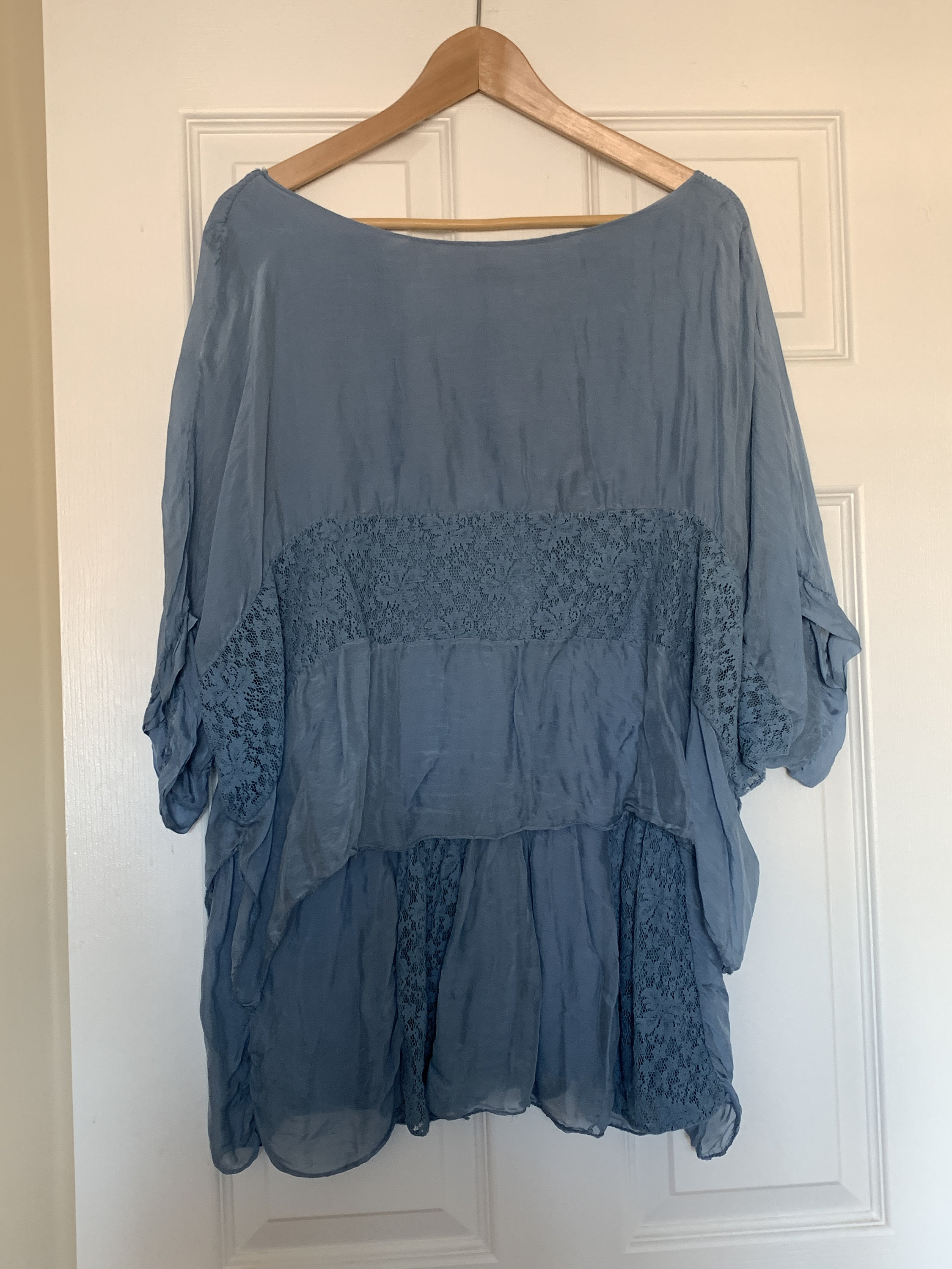Blue Chiffon Blouse Ruffles - Etsy 