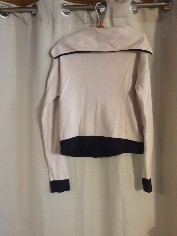 Women/Girls Sweater, White Cotton Knit, size L, S… - image 5