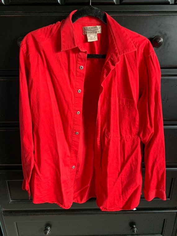 Camiseta Club Monaco Red Cotton Hombre Mediana manga - Etsy España