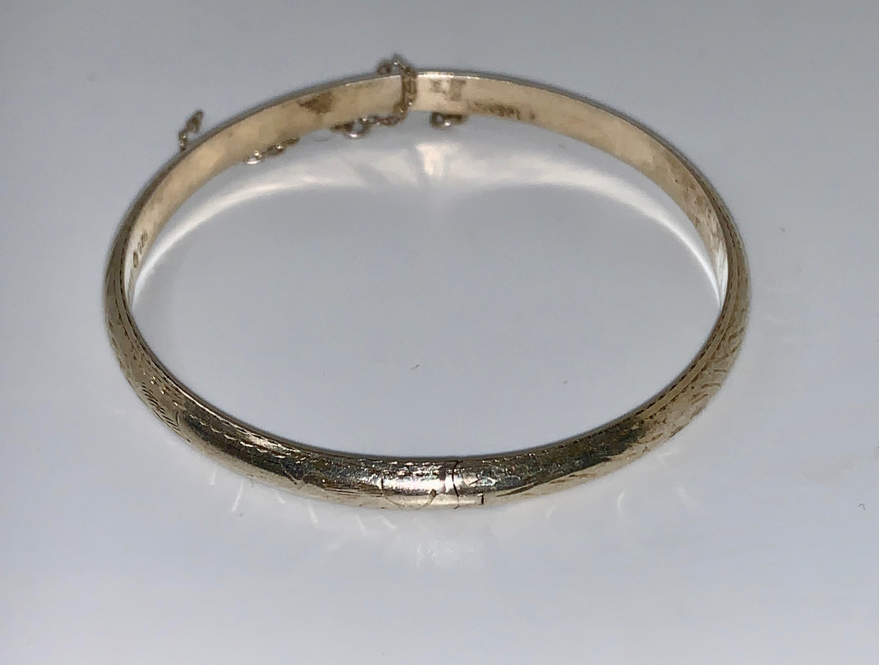 Bracelet, Sterling Silver BANGLE From My Youth. Heavy. Been Through a Lot  of Mischief - Etsy