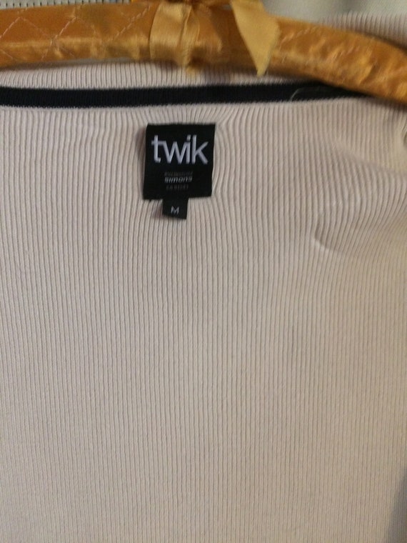 Women/Girls Sweater, White Cotton Knit, size L, S… - image 6