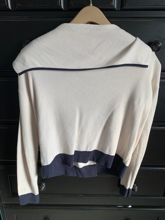 Women/Girls Sweater, White Cotton Knit, size L, S… - image 2
