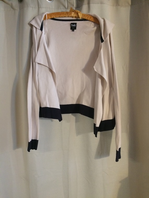 Women/Girls Sweater, White Cotton Knit, size L, Sa