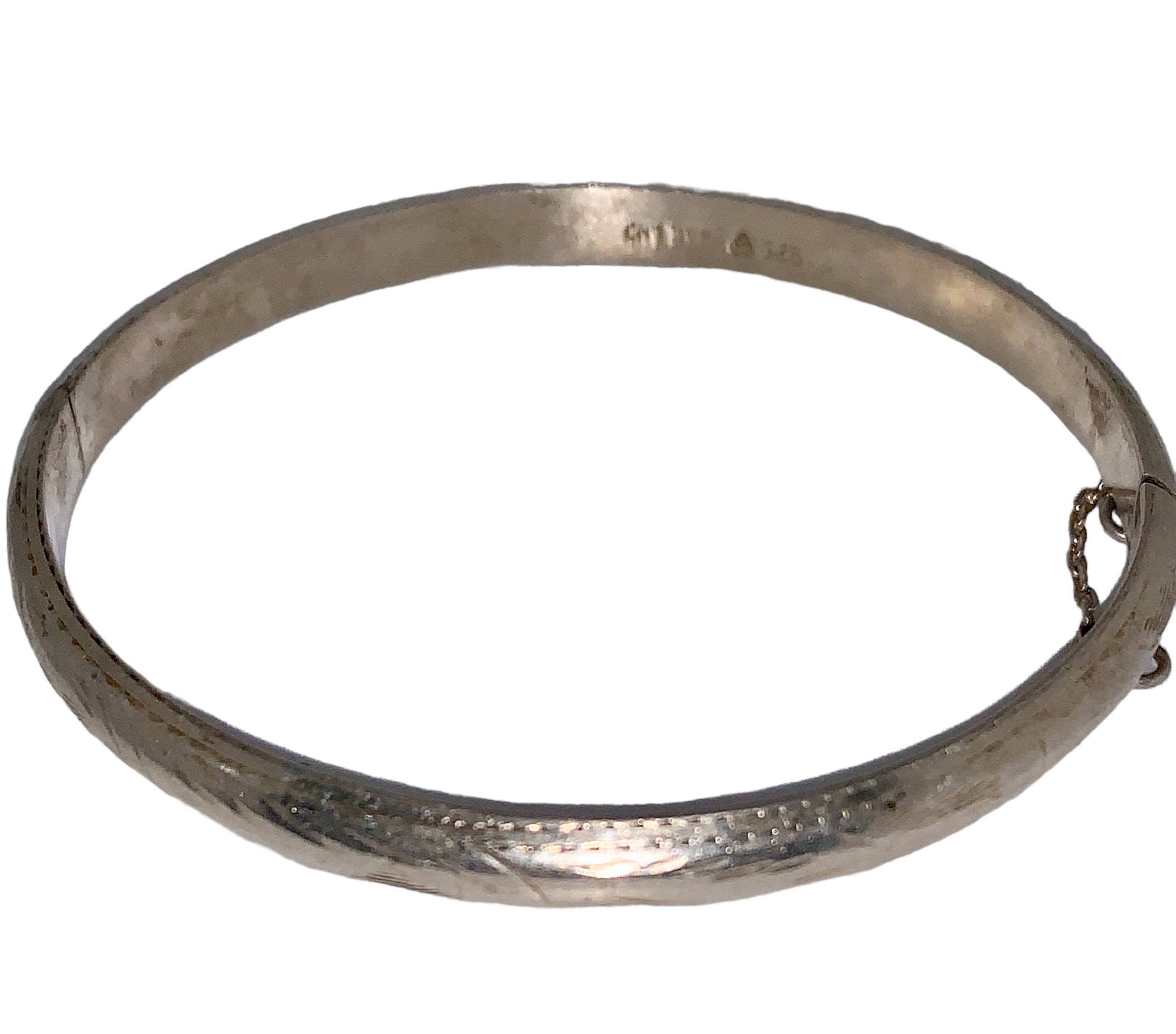 Bracelet, Sterling Silver BANGLE From My Youth. Heavy. Been Through a Lot  of Mischief - Etsy