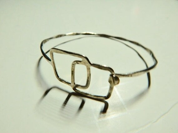 Bracelet, Sterling silver thin cuff, adjustable, … - image 3