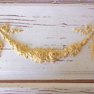 Furniture Appliques * Large Swag w/ Bows * Paintable * Flexible * Stainable