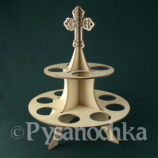 Real plywood pysanka display stand for 12 Chicken Easter Egg. Pysanky Osterei Gift Pisanki. A great gift for a collector