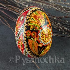 Pysanka Real Ukrainian Goose Easter Egg Best by Halyna Pisanki Osterei handmade Best gift idea Decorative painted gifts Pysanky