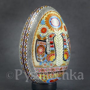 Pysanka Real Ukrainian Goose Easter Egg Best by Halyna Pisanki Osterei handmade Best gift idea Decorative painted gifts Pysanky
