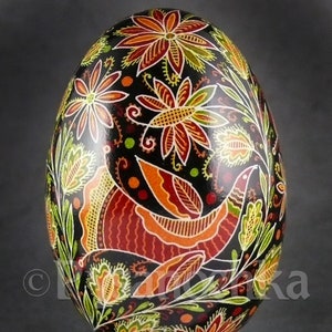 Pysanka Real Ukrainian Goose Easter Egg Best by Halyna Pisanki Osterei handmade Best gift idea Decorative painted gifts Pysanky