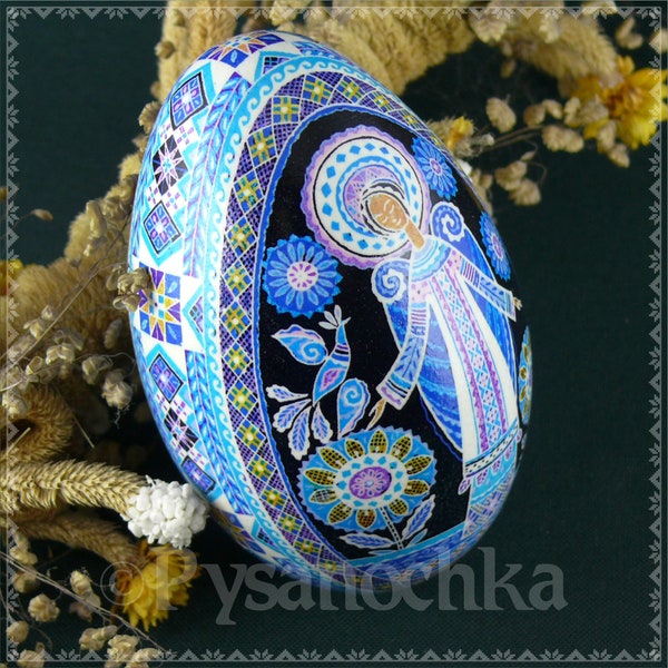 Pysanka Real Ukrainian Goose Easter Egg Best by Halyna Pisanki Osterei handmade Best gift idea Decorative painted gifts Pysanky