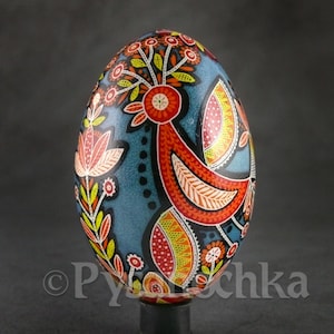 Pysanka Real Ukrainian Goose Easter Egg Best by Halyna Pisanki Osterei handmade Best gift idea Decorative painted gifts Pysanky