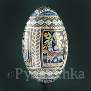 Pysanka Real Ukrainian Goose Easter Egg Best by Halyna Pisanki Osterei handmade Best gift idea Decorative painted gifts Pysanky