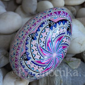 Pysanka Real Ukrainian Goose Easter Egg Best by Halyna Pisanki Osterei handmade Best gift idea Decorative painted gifts Pysanky