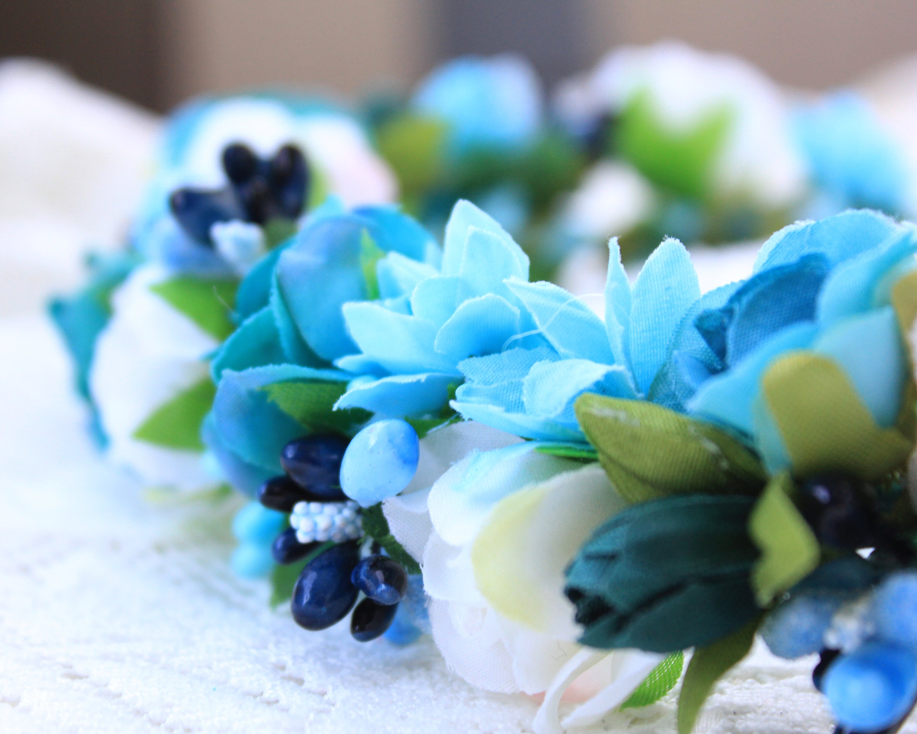 Blue and White Rose Flower Crown Crown for Girl Floral Head Wreath ...