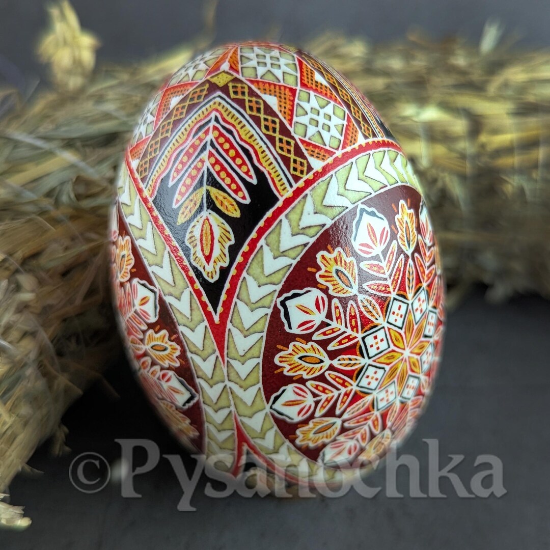 Pysanka Real Ukrainian Goose Easter Egg Best by Halyna Pisanki Osterei ...
