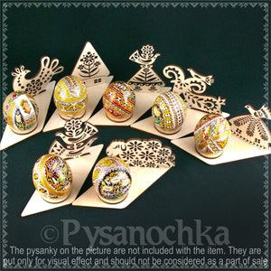 Set von 7 Sperrholz Display steht für Huhn Pysanky Ostereier Pysanka Geschenk Pisanki Osterei. Ein tolles Geschenk für einen Sammler