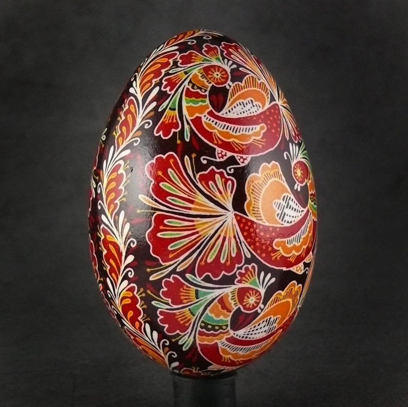 Pysanka Real Ukrainian Goose Easter Egg Best by Halyna Pisanki Osterei ...