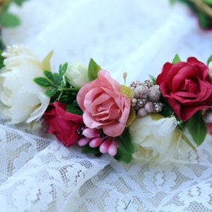 Flower crown  Purple flower crown   White floral crown  Flower Girl Crown Bridal crown    headpiece   for girls Maternity crown