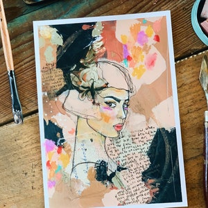 Lost Stories | &quot;Bedclothes&quot; | Original mixed-media collage | painting by Kasia Avery, ready to frame
