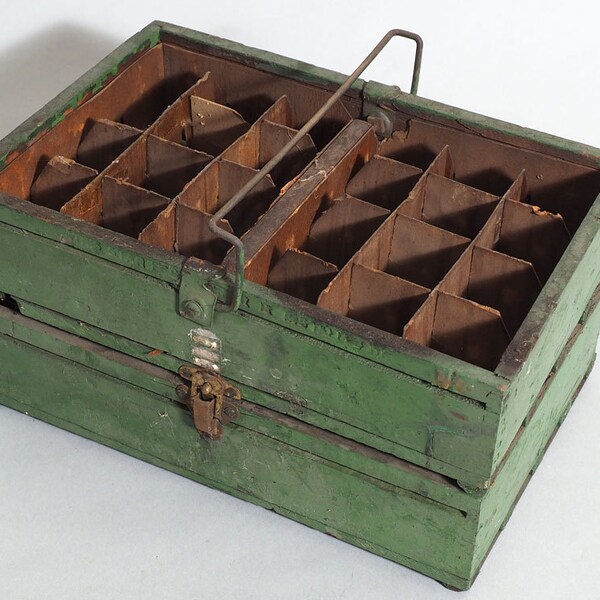 Primitive grüne Sterne Ei Carrier Egg Crate