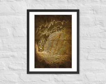 Framed poster art "Cave Dweller" by Mr Pilgrim