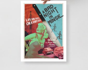 Bad Night in Minsk (Blue) Original Poster Art by Mr Pilgrim